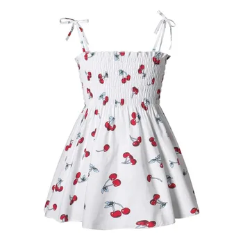 Винтажное платье с цветочным узором для девочек, платье с принтом из чистого хлопка для маленьких девочек, платье Принцессы трапециевидной формы в стиле Ретро