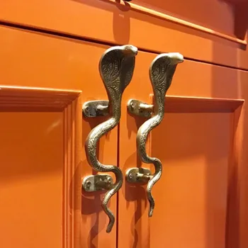 Латунные ручки в форме животных Для дверей Шкаф для одежды, чтобы открыть дверцу Мебельные ручки, яркие С внутренними дверными ручками