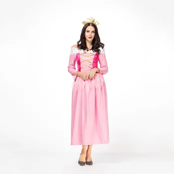 Розовый костюм принцессы из сказок, платья для взрослых женщин, Хэллоуин, День рождения, Косплей, маскарадные костюмы