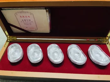 [Сертификат на деревянную коробку в комплекте] Серебряный Юань Бао/инвестиционная коллекция украшений, серебряный подарок, подарочная коробка для серебряных слитков Wufu